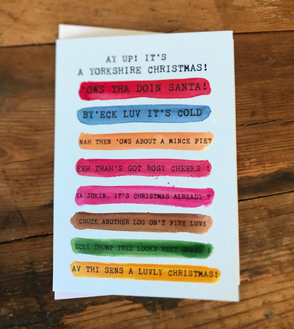 Ay Up Yorkshire Christmas Cards (Pack of 5) | The Proverbial Hare_Just Makers