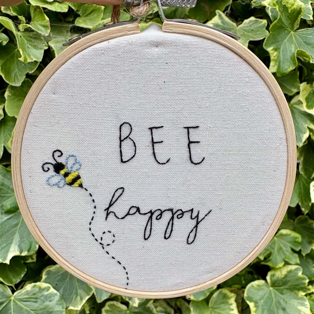 BEE happy 4&quot; Full Embroidery Hoop - Chloe Reanne Embroidery_Just Makers