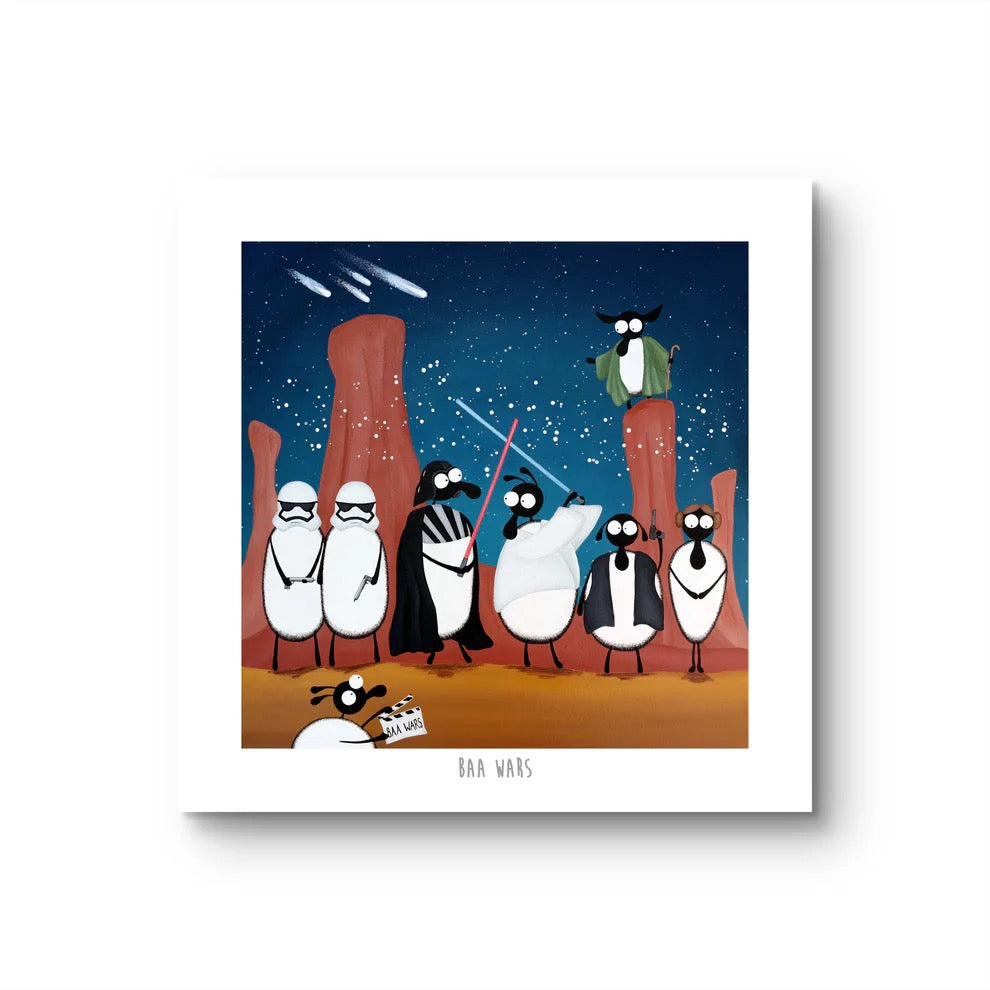 Baa Wars 10&quot; Print - Mervyn Tay Art_Just Makers