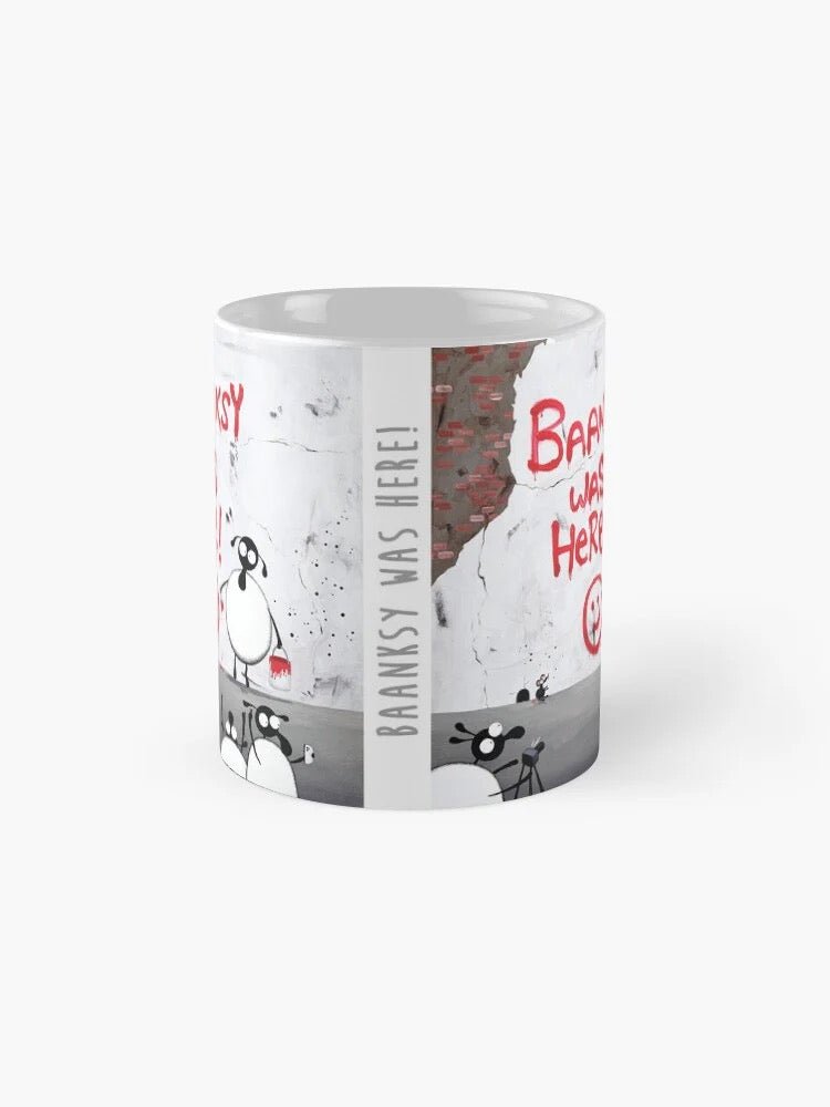 Baanksy Was Here Ceramic Mug - Mervyn Tay Art - Just Makers Mervyn Tay Art