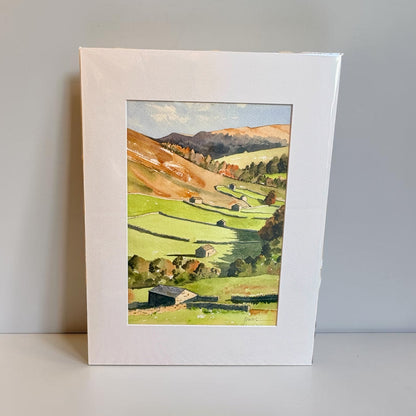 Barns up the Dale Original Line and Watercolour Painting - John Harrison_Just Makers