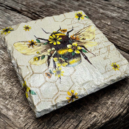 Bee Coaster Slate - Sarah Tustin_Just Makers