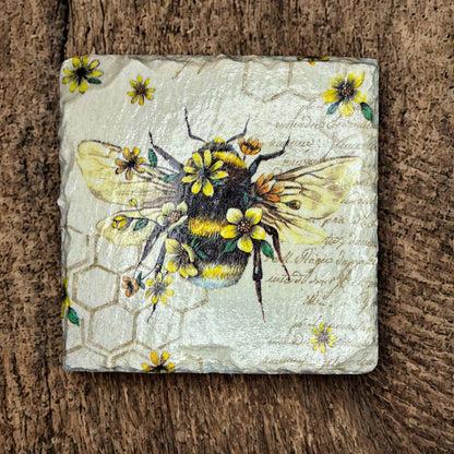 Bee Coaster Slate - Sarah Tustin_Just Makers