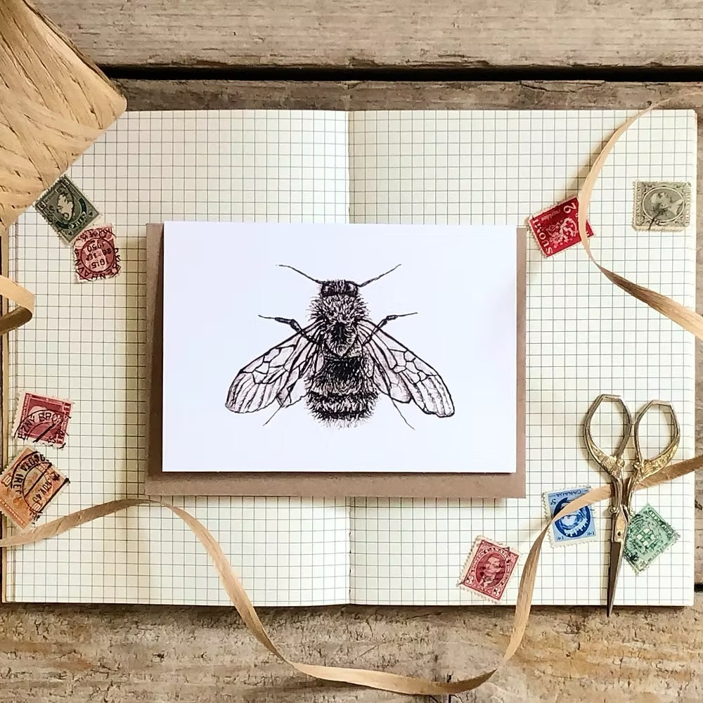 Bee Greeting Card - Little Snowdrop Designs_Just Makers