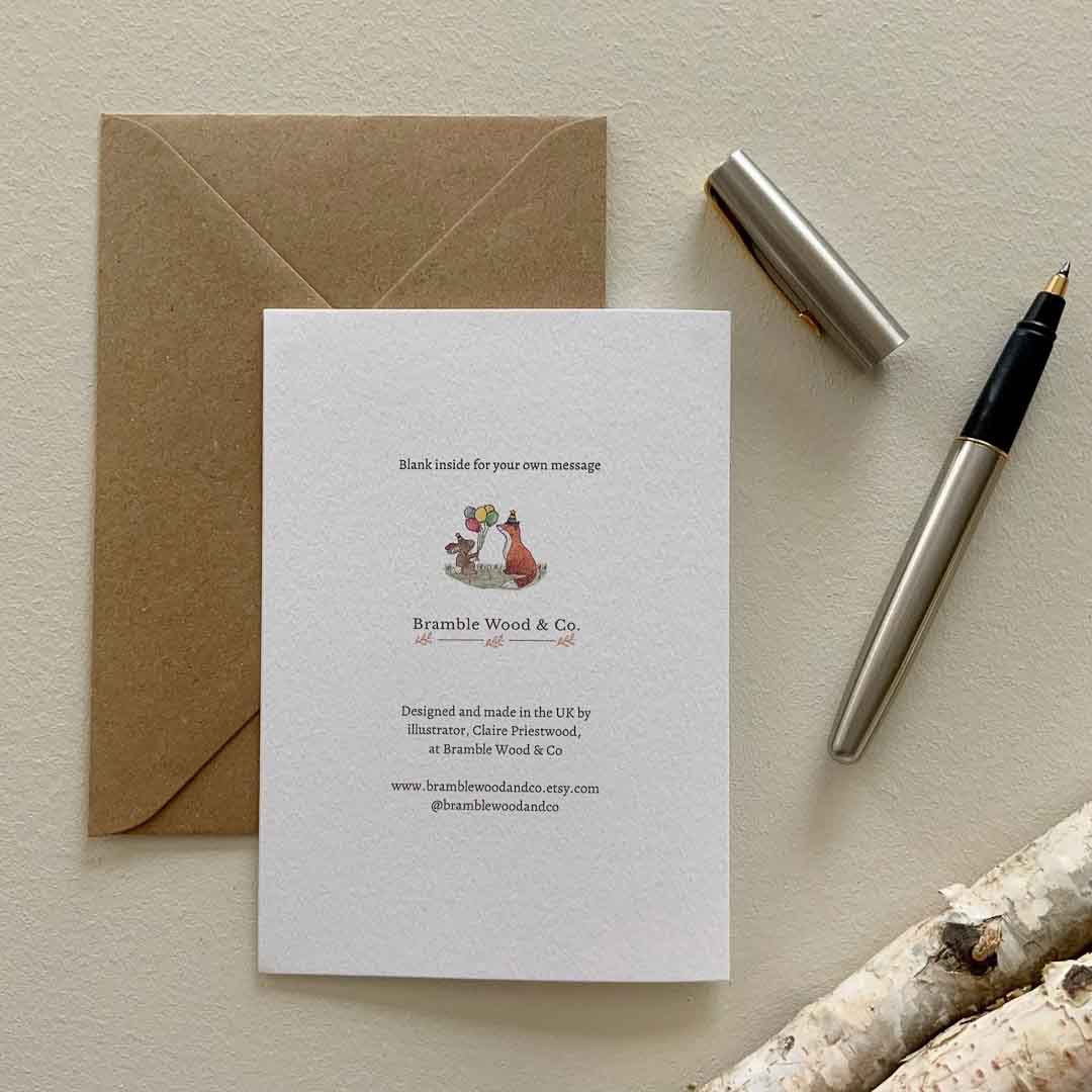 Best of Friends Birthday Bash Card back- Bramble Wood and Co_Just Makers