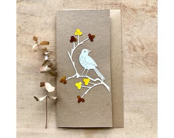 Bird Motif Papercut Card - Natty Deco_Just Makers