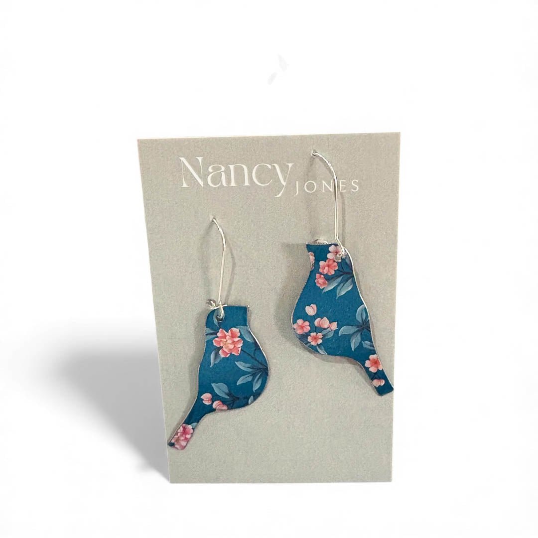 Bird Shaped Iridescent Earrings - Nancy Jones - Just Makers Nancy Jones Jewellery