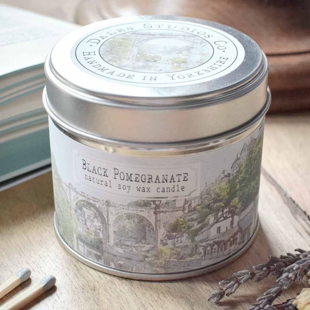 Black Pomegranate Natural Soy Candle - Dales Studios Co_Just Makers