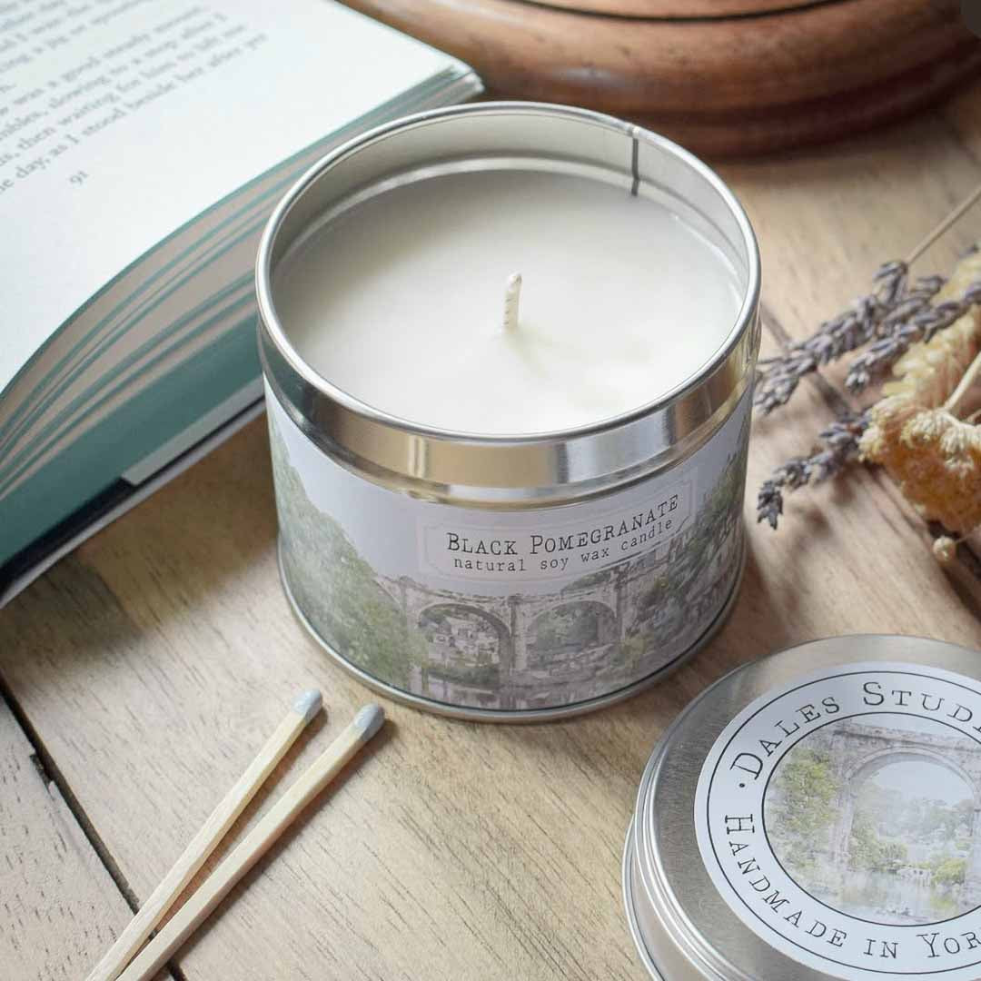 Black Pomegranate Natural Soy Candle - Dales Studios Co_Just Makers