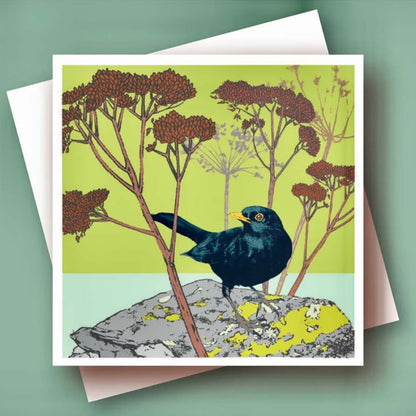 Blackbird Greeting Card - Umbellifer_Just Makers