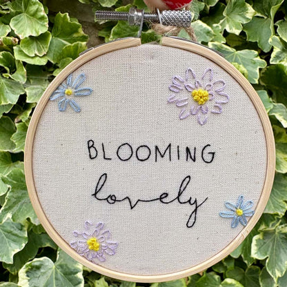 Blooming Lovely 4" Full Embroidery Hoop - Chloe Reanne Embroidery_Just Makers