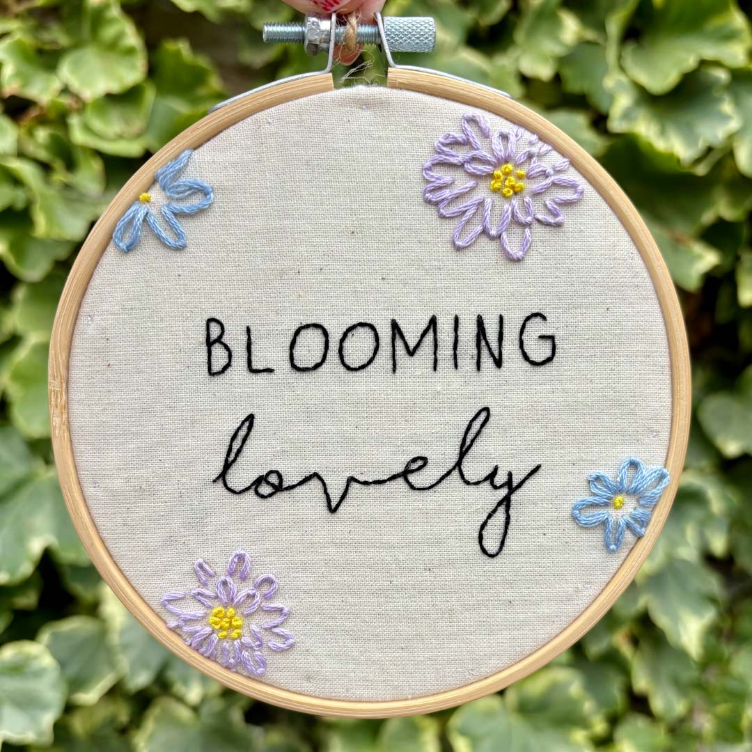 Blooming Lovely 5&quot; Embroidery Hoop - Chloe Reanne Embroidery_Just Makers
