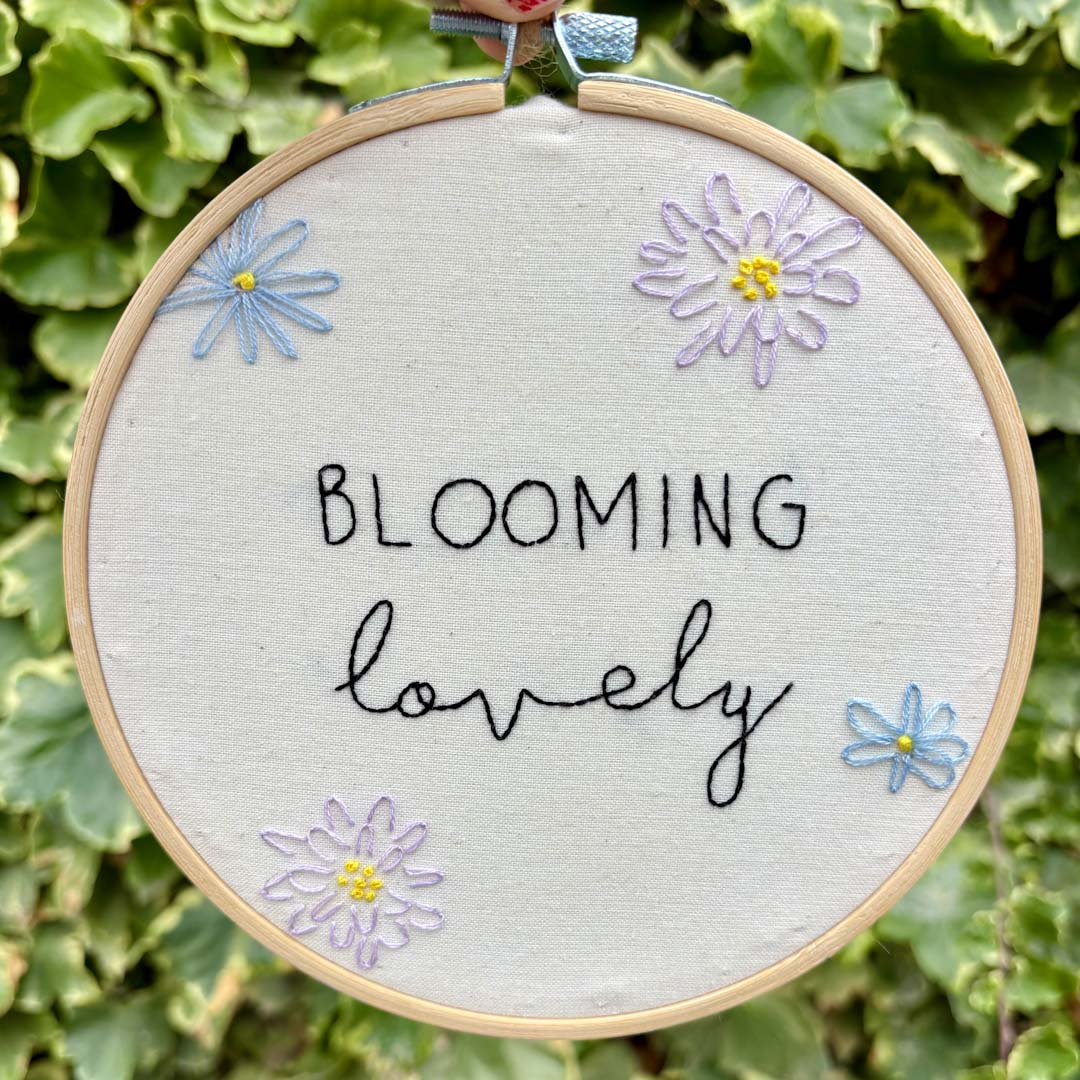 Blooming Lovely 6&quot; Embroidery Hoop - Chloe Reanne Embroidery_Just Makers