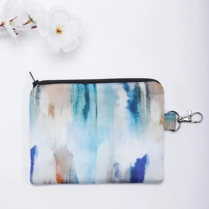 Blue Abstract Silk Pouch - Pattern Passion - Just Makers Pattern Passion