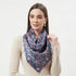 Blue Botanical Print - Large Square Silk Scarf_Just Makers