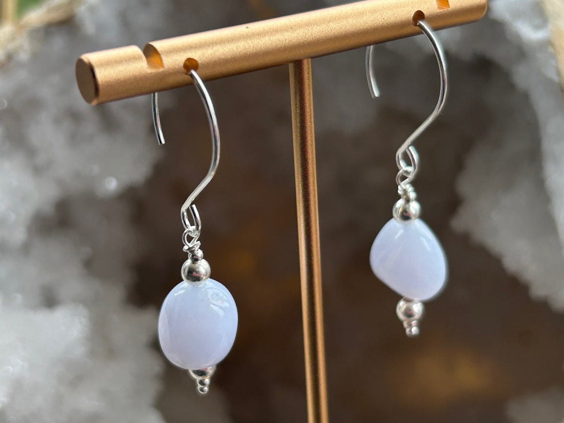 Blue Lace Agate Earrings - Hart, Body and Soul_Just Makers