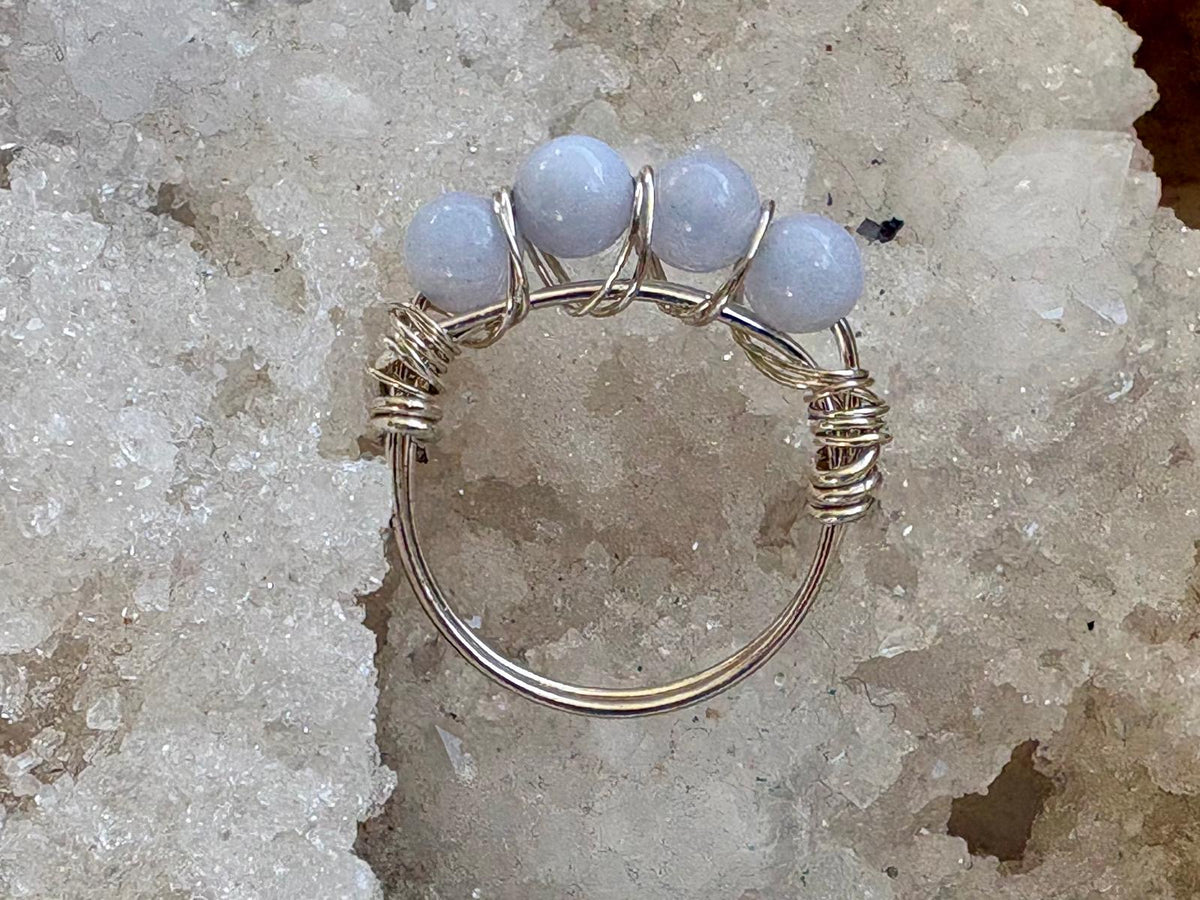 Blue Lace Agate Sterling Silver Ring - Hart, Body and Soul_Just Makers