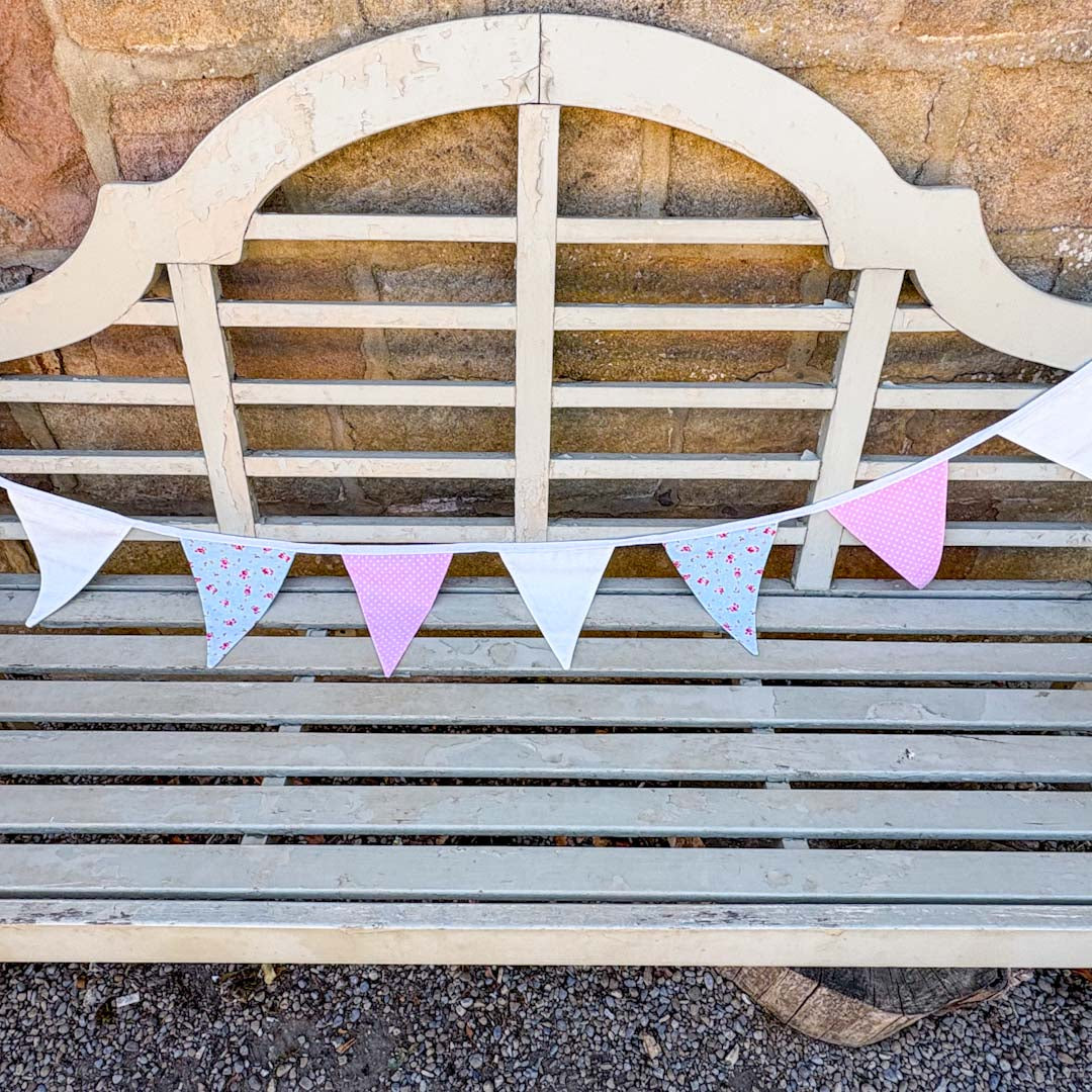 Blue, Pink and White Bunting - Made by Marianne_Just Makers