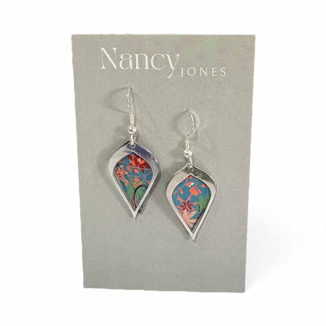 Blue and Silver Petal Earrings - Nancy Jones_Just Makers