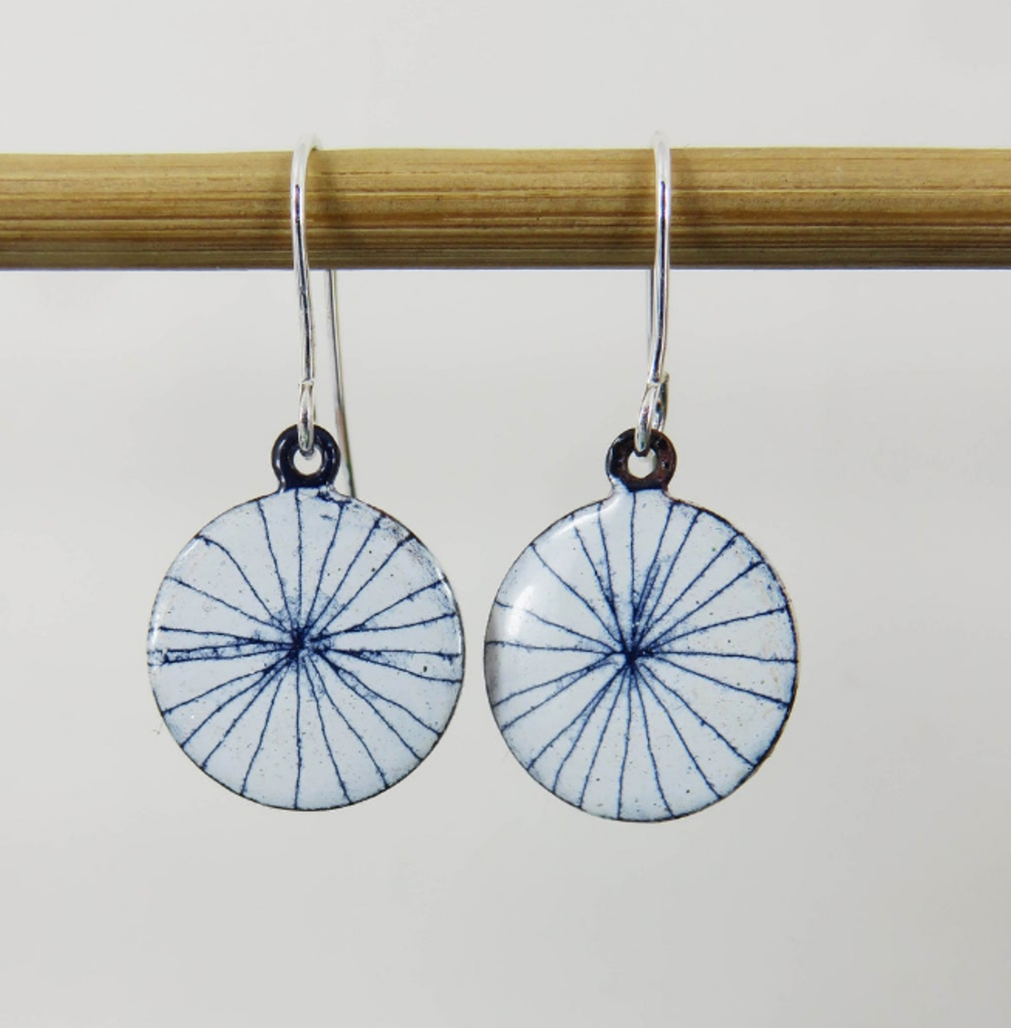 Blue and White Hand Drawn Lines Earrings - 830 Degrees_Just Makers