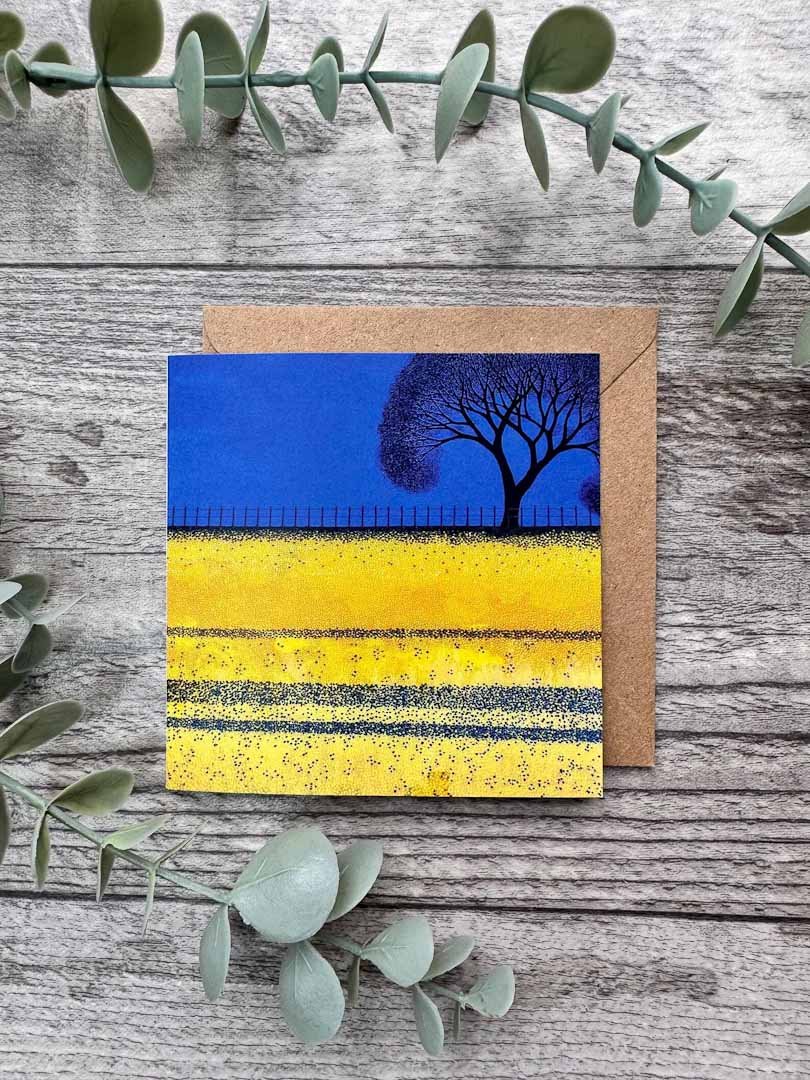 Blue and Yellow Mini Card - Sarah Jane Nicholls - Just Makers Sarah Jane Nicholls
