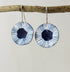 Blue and white enamel disc earrings by 830 degrees_Just Makers