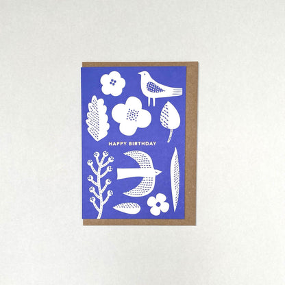 Blue birds birthday card Maggie Magoo