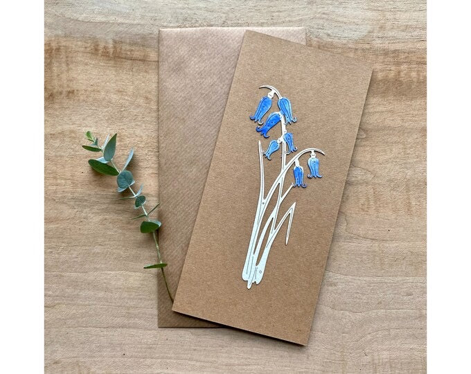 Bluebells Motif Papercut Card - Natty Deco_Just Makers