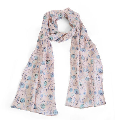 Blush Seeds Design Chiffon Silk Scarf - Pattern Passion_Just Makers