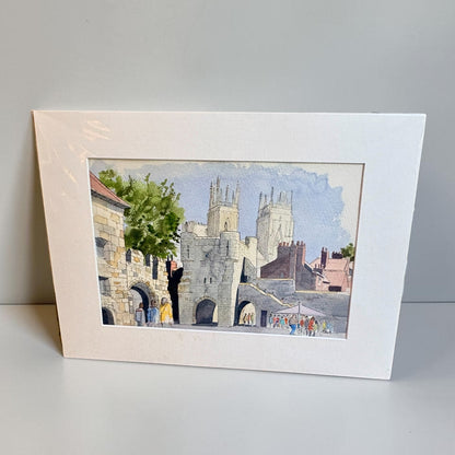 Bootham Bar, York Original Line and Watercolour Painting - John Harrison_Just Makers