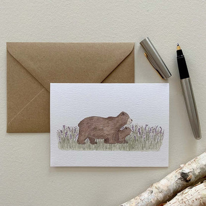 Bramble Wood &amp; Co - Lavender Bear Greetings Card_Just Makers