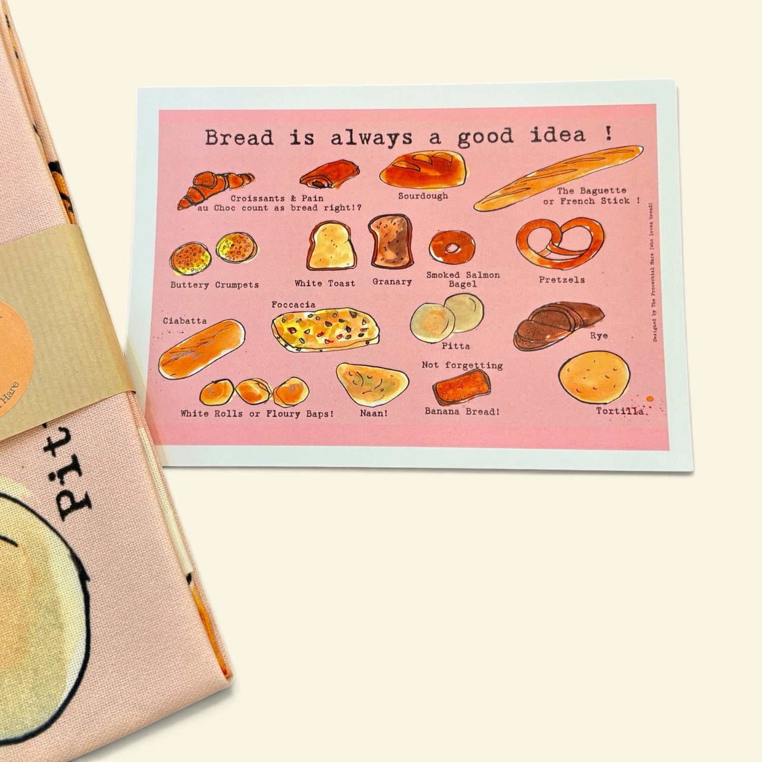 Bread Lovers Tea Towel - The Proverbial Hare_Just Makers