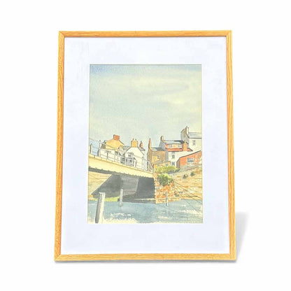 Bridge over the Beck, Staithes Original Line and Watercolour - John Harrison_Just Makers