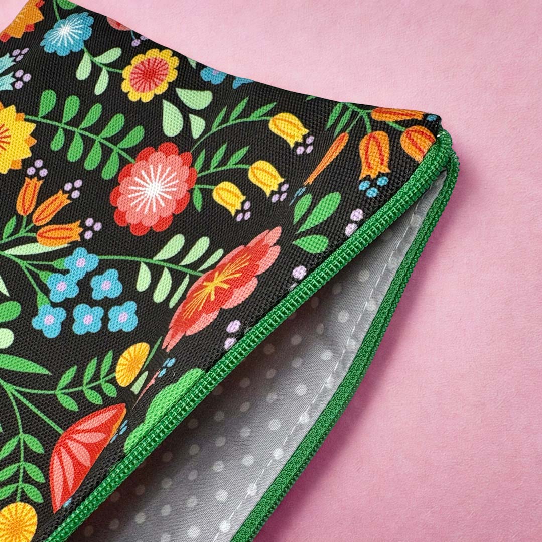 Bright Folk Floral Fabric Pouch Open - Maggie Magoo Designs_Just Makers