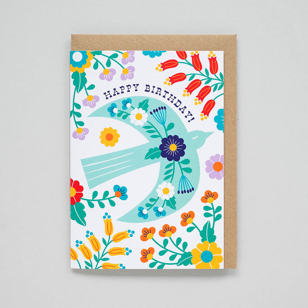 Bright birds birthday card Maggie Magoo_just makers