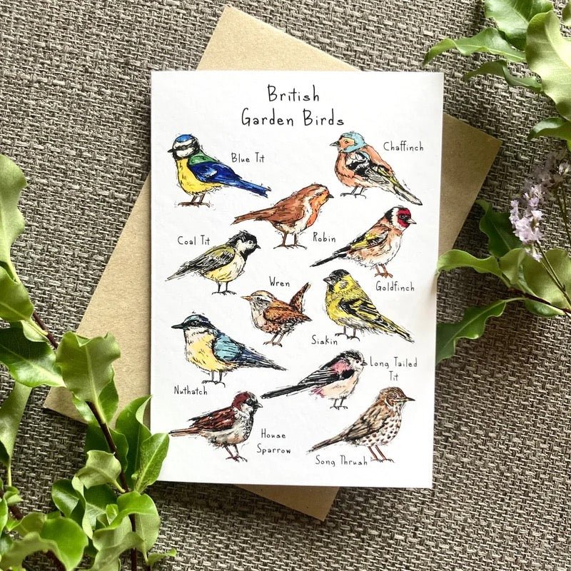 British Garden Birds Greeting Card - HD Designs - Just Makers HD Designs