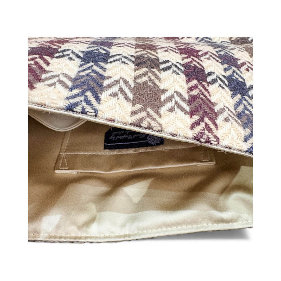 Brown Check 100% Wool Handbag - Amanda Scott_Just Makers