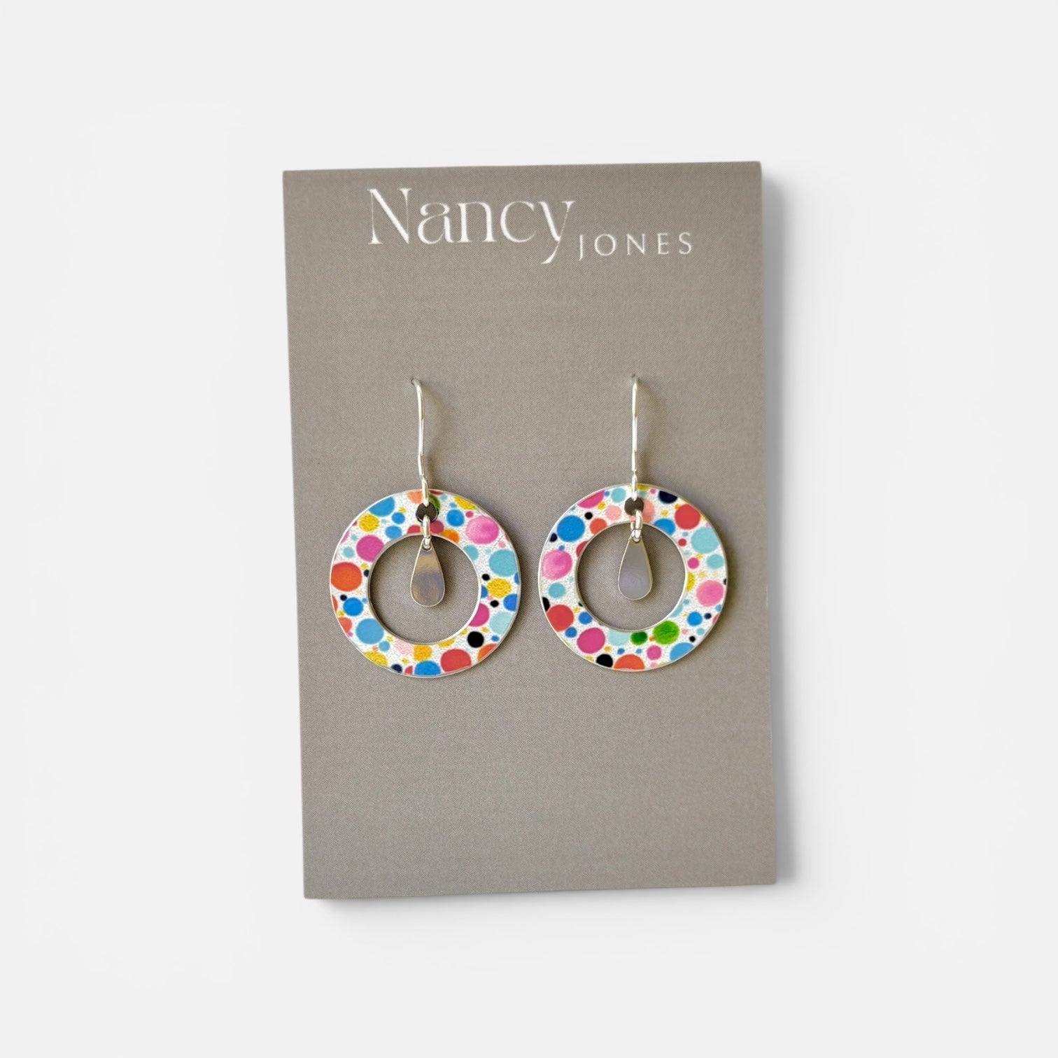 Bubble Gum Disc Drop Earrings - Nancy Jones_Just Makers
