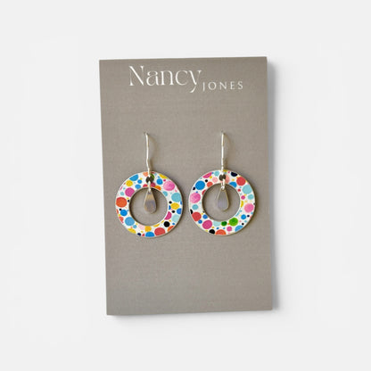 Bubble Gum Disc Drop Earrings - Nancy Jones_Just Makers
