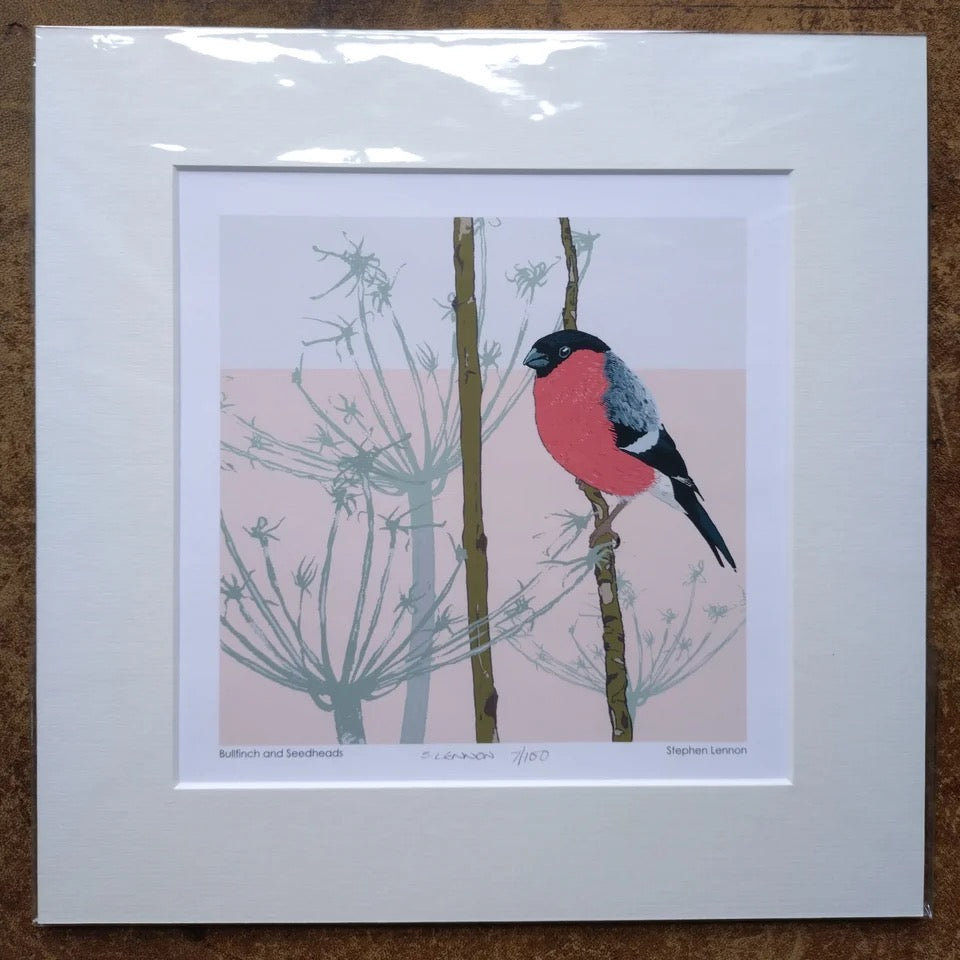 Bullfinch and Seedheads large print by Ubellifer_Just Makers