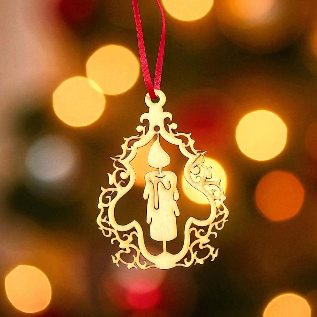 Candle Wooden Decoration - Woodcutter Creations_Just Makers