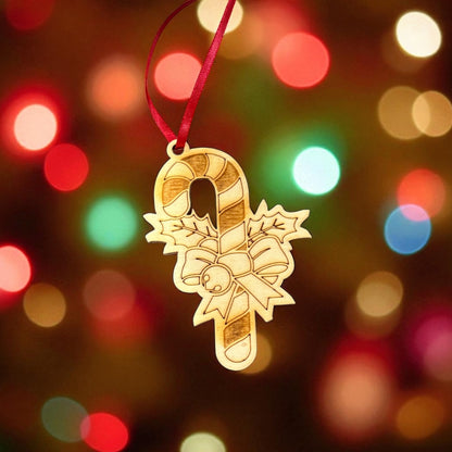 Candy Cane Wooden Decoration - Woodcutter Creations_Just Makers