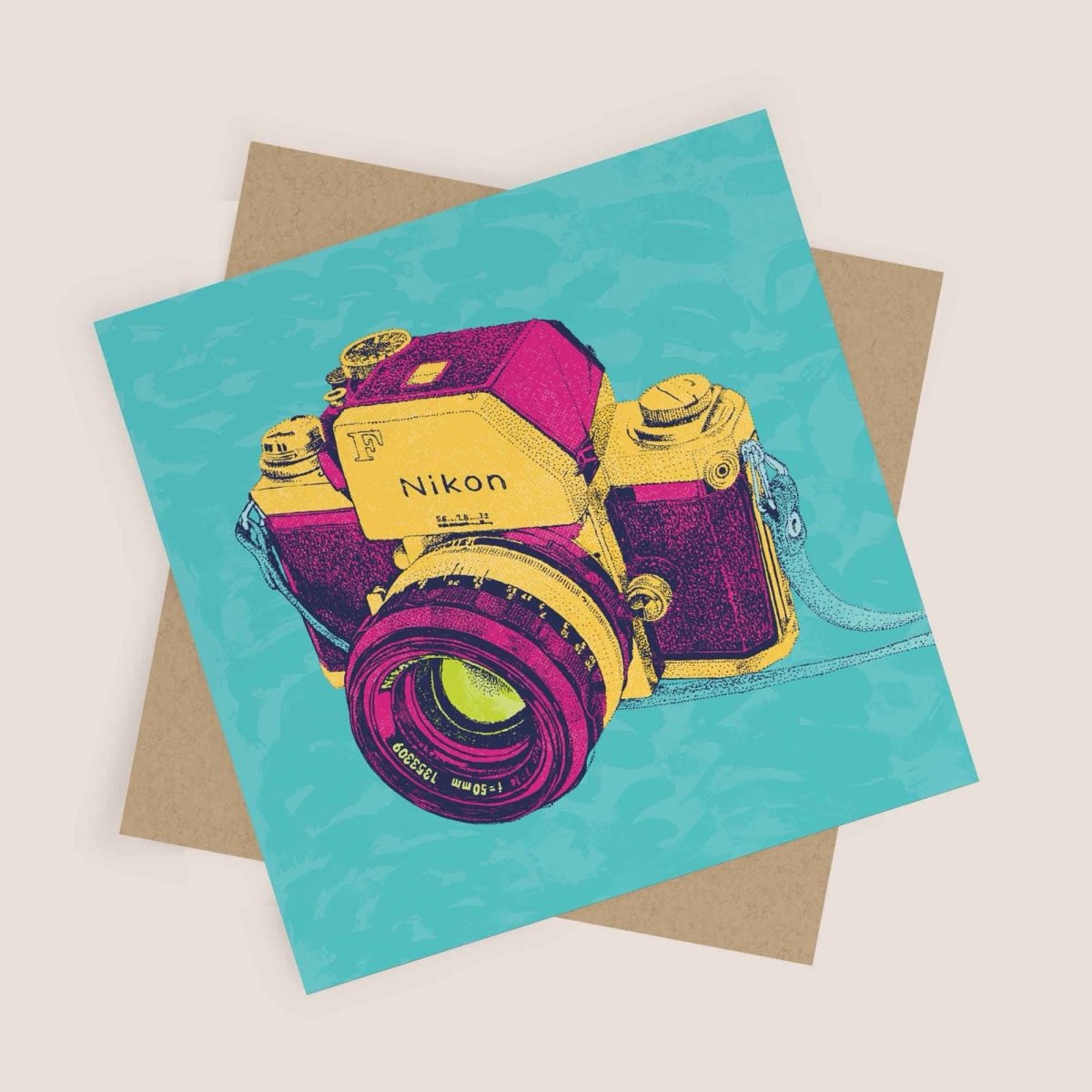 Canon Camera Greeting Card - Bejojo Art - Just Makers Bejojo Art