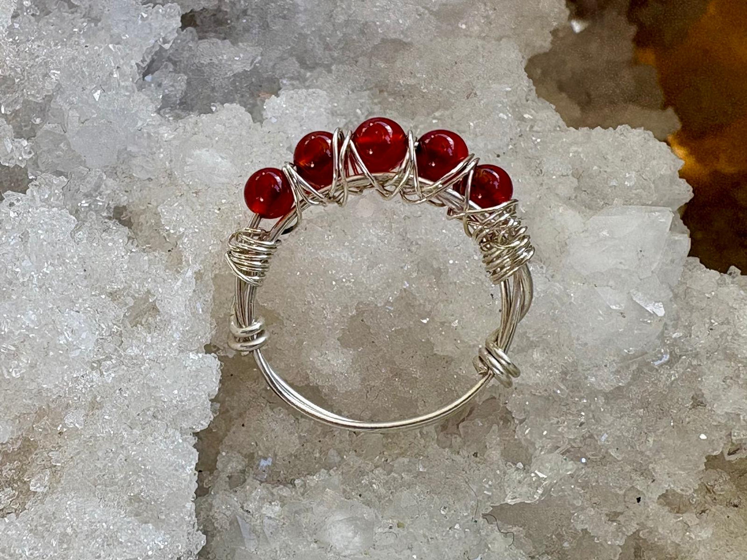 Carnelian Sterling Silver Wire Ring - Hart, Body and Soul_Just Makers