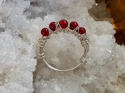 Carnelian Sterling Silver Wire Ring - Hart, Body and Soul_Just Makers