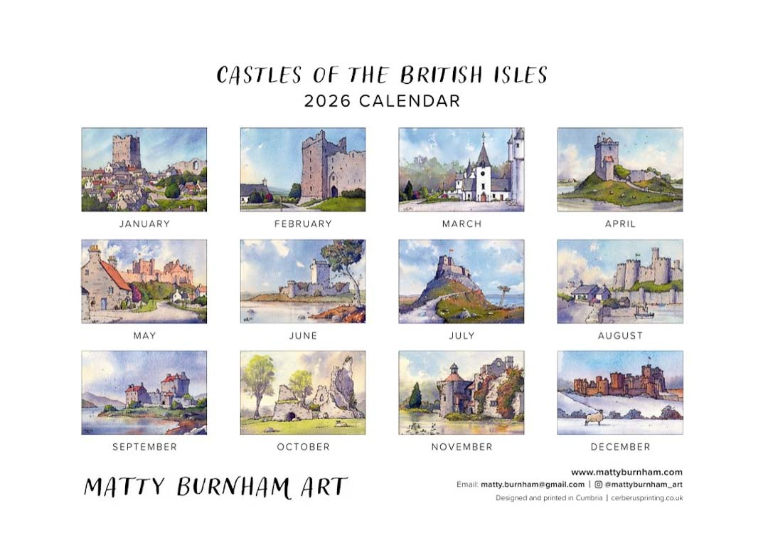 Castles of the British Isles 2026 Calendar - Matty Burnham_Just Makers