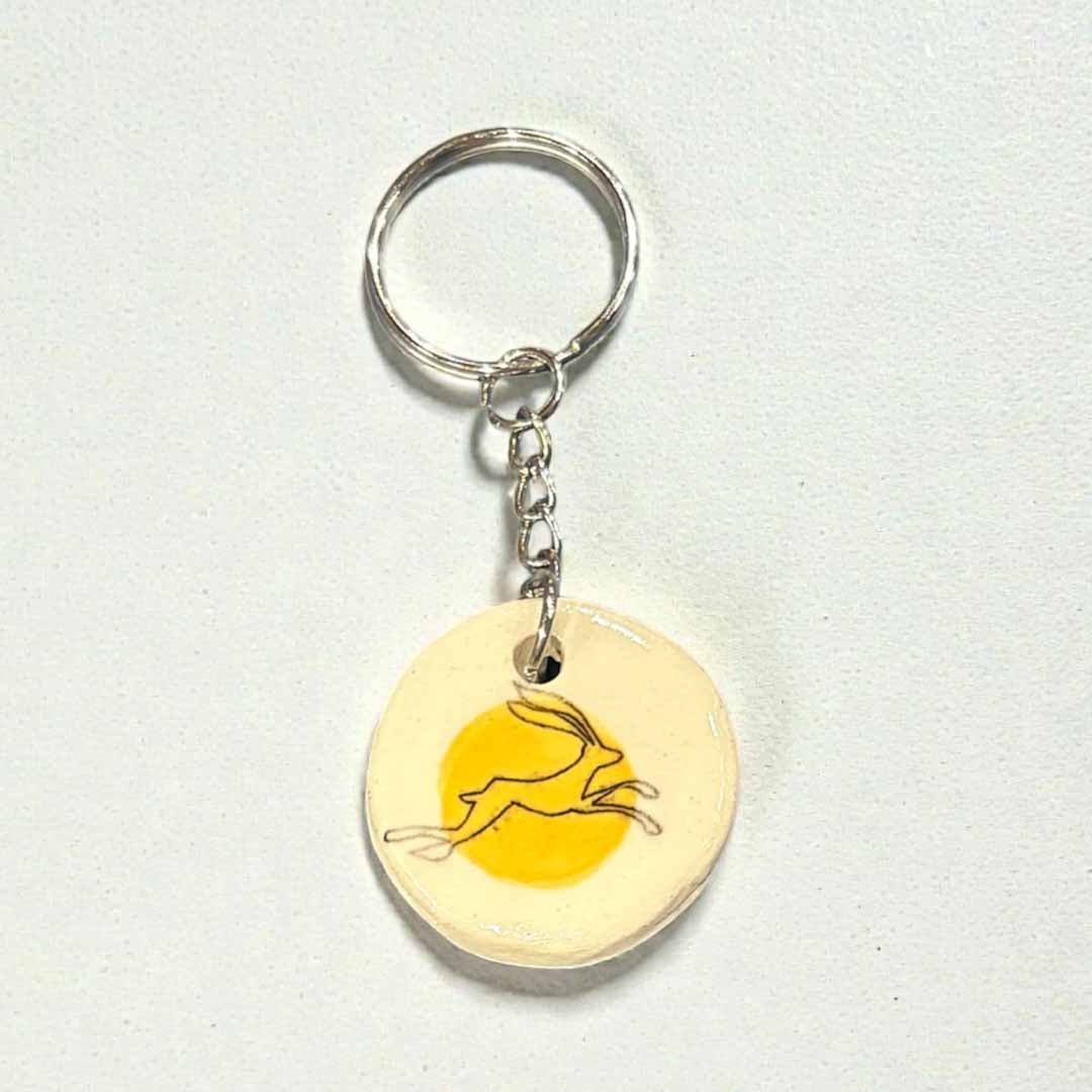 Ceramic Hare Keyring - Lorna Gilbert - Just Makers Lorna Gilbert Ceramics