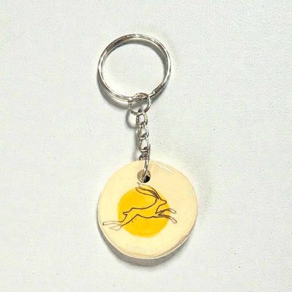 Ceramic Hare Keyring - Lorna Gilbert_Just Makers