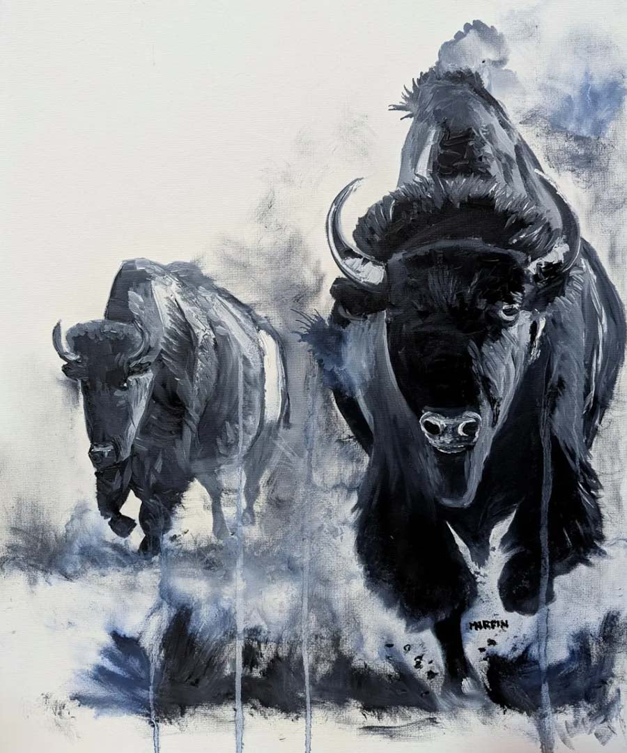 Charging Bison Ltd Edition Print - Paul Mirfin_Just Makers