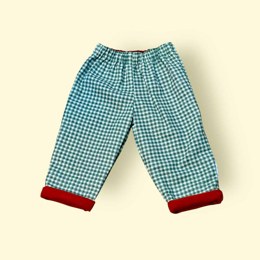 Check and Cord Reversible Trousers 2-3 Years - Jumplings Clothes_Just Makers